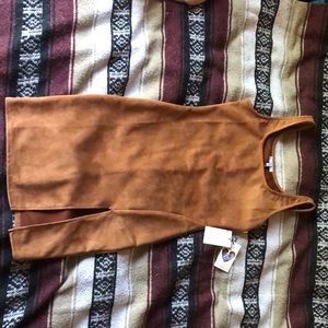 Brown suede mini dress